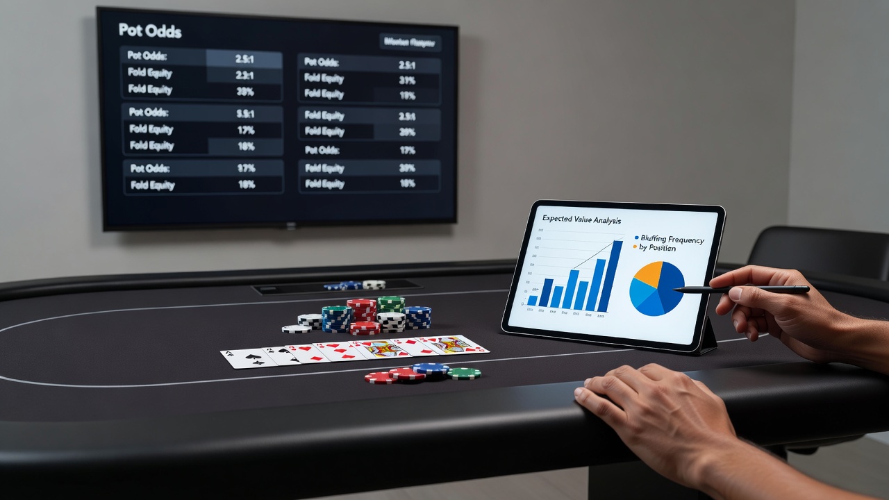 Detailed view of poker chips and cards illustrating strategic betting decisions